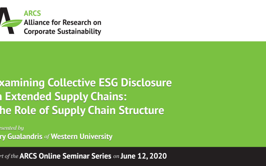 Examining Collective ESG Disclosure in Extended Supply Chains: The Role of Supply Chain Structure